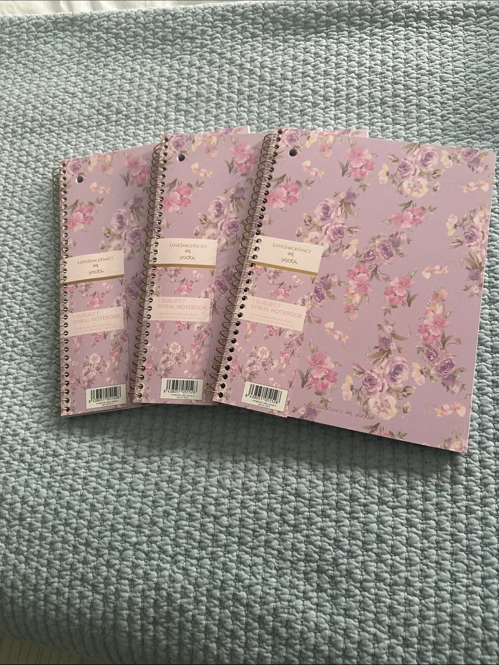 LoveShackFancy x Target Lavender Floral Spiral Notebooks (3) - Picture 1 of 2
